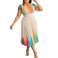 Fattazi ruhák nőknek alkalmi Plusz méretű Női Alkalmi Plusz méretű ruha tavaszi nyári Rövid ujjú absztrakt nyomtatás