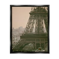Eiffel -torony Paris Skyline Town & City Fotó Jet Fekete Keretes Art nyomtatási fal művészet