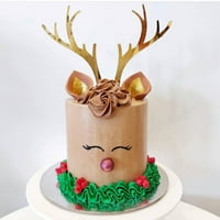 Párok karácsonyi agancs alakú torta Topper gyönyörű akril desszert dekoráció Party Fesztivál