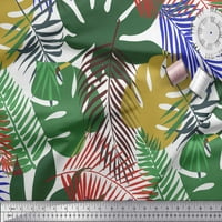 Soimoi Zöld Poly Georgette Szövet Trópusi levelek nyomtatási szövet által Udvar széles