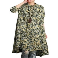 Avamo Női Swing ruhák virágos nyomtatott Midi ruha Kaftan női puha nyaralás Sötétkék XL