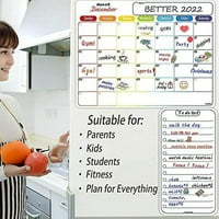 Mágneses száraz törlésű hűtőszekrény naptár markerekkel-havi hűtőszekrény naptár és mai lista, hűtőszekrény tábla hátsó