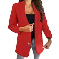 Női Egyszínű Hosszú ujjú blézer kendő nyak üzleti alkalmi nyitott első dzsekik Office Dressy Laza illeszkedésű kabát
