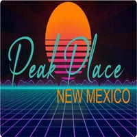 Peak Place Új-Mexikó Hűtőmágnes Retro Neon Design
