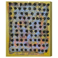 Wynwood Studio Absztrakt fal art vászon 'xcix' festék - fekete, sárga