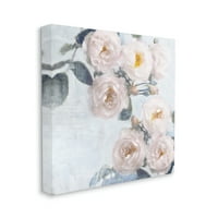 Stupell finom rózsaszín rózsa elrendezés Botanikus és virágfestés galéria csomagolt vászon nyomtatott fal művészet