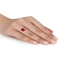 2- Carat T.G.W. Létrehozott Ruby 10KT rózsa arany pasziánsz eljegyzési gyűrű