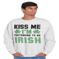 Vicces Csókolj meg ír Szent Patricks Pulóver vagyok férfiak vagy nők számára Brisco Brands L
