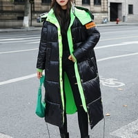 Plusz méretű kabátok téli Clearance női téli divatos fényes hosszú Over-the-térd kapucnis vastag párnázott kabát kabát