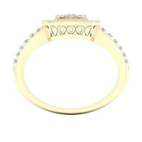 Imperial 1 2Ct TDW gyémánt 10K sárga arany klaszter halo eljegyzési gyűrű