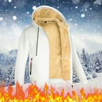 Sngxgn férfi taktikai kabát teljesítmény Gombos Pulóver Kabátok Férfi kabátok, Fehér, Méret 2XL