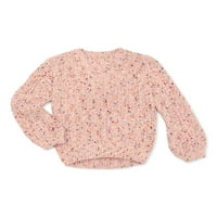 Örökké és örökké Girls Chenille újdonság pulóver pulóver, Méretek 4- & Plus