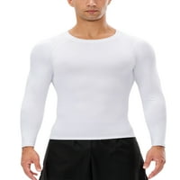 Paille Férfi póló egyszínű pólók Legénység nyak kompressziós ing kényelmes Sport blúz fehér L