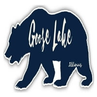 Goose Lake Illinois Souvenir 3x Hűtőmágnes medve Design