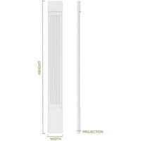 6 W 72 H 2 P Rorded PVC Pilaster W Standard Capital & Base
