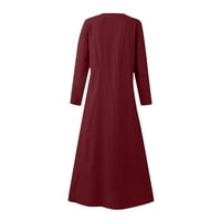 Zunfeo ruhák nőknek-Új Érkezés laza illeszkedés kényelmes pamut vászon zsebekkel a-line ruha Crewneck ruha Clearance