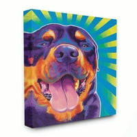 Stupell IndustriesRottweiler élénk színeken grafikus kutya vászon fali művészet, Dawgart