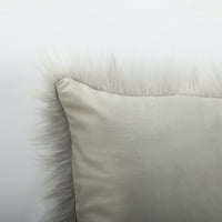 Nanshing Merino Stílus Super Soft & bolyhos Fau Fur dekoratív dobás párnahuzat, párna tok otthoni nappali, szürke,