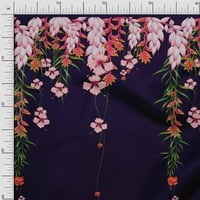 Soimoi Moss Georgette Szövet levelek & virág Panel nyomtatott kézműves szövet az udvaron széles