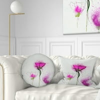 Designart akvarell lila százszorszép virágok - Virágos dobás párna - 12x20
