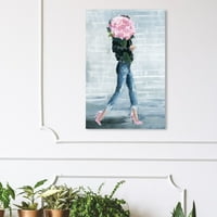 Wynwood Studio 'Walk thres this City' Fashion and Glam Wall Art vászon - kék, rózsaszín, 20 30