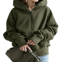 Női alkalmi laza kapucnis vékony pulóver kapucnis pulóverek zsebekkel Zip Up Sport kabát kardigán