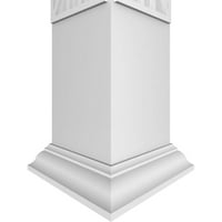 Ekena Millwork 10 W 9'H kézműves klasszikus négyzet alakú nem társított riviéra fretwork oszlop W Crown Capital & Crown