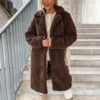 Simplmasygeni női őszi kabát hosszú ujjú Alkalmi Téli Clearance laza és gyapjú D hajtóka gyapjú közepes hosszú kabát