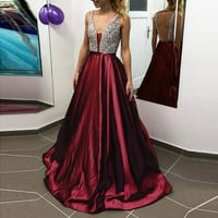 Daqian Clearance Ruhák Női Női Divat V-nyakú esti Party ruha flitterekkel formális Prom hosszú ruha plusz méretű ruhák