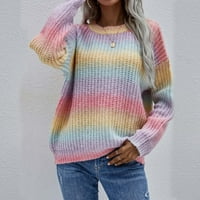 Tdoqot őszi pulóverek nőknek-Legénység nyak divat pulóver kötött hosszú ujjú Női pulóverek Sárga S méret