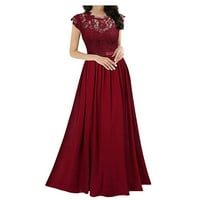 Női ruha, sifon ruha Chiffon varrás csipke ruha Koszorúslányok Estélyi Ruhák Női Piros XL