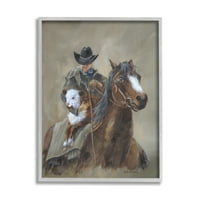 Stupell Ranch Cowboy Western Lóállatok és Rovarok Festés Szürke Keretes Art nyomtatási fal művészet