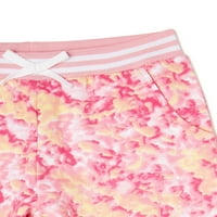 Rózsaszín bársony lányok nyomtatott kocogó pulóverek, 2-csomag, méret 4-16