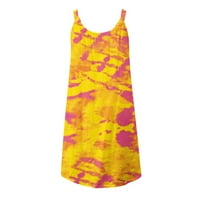 Sun ruhák női nyári alkalmi nyári ruhák Női grafikus alkalmi Crewneck Ujjatlan Cami Spagetti heveder Flowy Sundresses