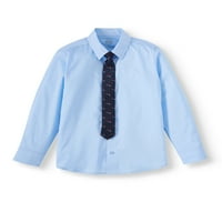 Wonder Nation Boys 4- és Husky öltözött mellény szett hosszú ujjú ing, mellény, sovány nyakkendő és twill ruha nadrág,