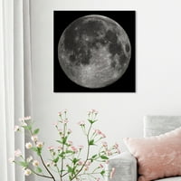 Wynwood Studio csillagászat és űr fali művészet vászon nyomatok 'Moon I Squared' Moons - Szürke, Fekete