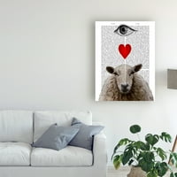 Védjegy képzőművészet' I Heart Ewe ' vászon művészet Fab Funky