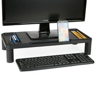 Mind Reader Monitor állvány, tartós műanyag monitor emelése, számítógépes monitor, laptop, PC, MacBook, Fekete