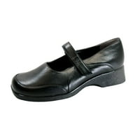 Ködös széles szélességű kényelem alkalmi bőr Mary Jane stílusú cipő fekete 6.5