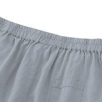 Pamut vászon rövidnadrág Női rugalmas magas derék széles láb rövidnadrág alkalmi könnyű nyári Térdig érő Lounge nadrág