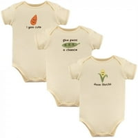 Touched by Nature Organic Cotton Bodysuits 3pk, kukorica, 3 hónapos