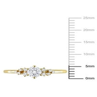 Carat T.W. Gyémánt 10KT sárga arany eljegyzési gyűrű