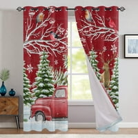 Xmas ablak függöny Tömítőgyűrű karácsonyi függönyök Blackout kockás drapériák luxus Multi-minták nagy pontosságú fa