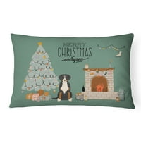 Carolines kincsek Ck7600pw nagy svájci hegyi kutya karácsony mindenki vászon szövet dekoratív párna, 12h