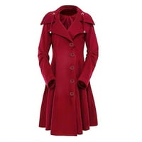 Kabát női Fau gyapjú meleg vékony kabát kabát vastag-Parka felöltő hosszú téli felsőruházat piros 5XL Női olcsó felöltő