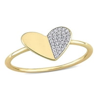 Karátos T. W. gyémánt 10K sárga arany Szívgyűrű
