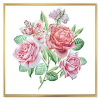 Tavaszi virágok alstroemeria rózsaszín rózsa keretes festmény vászon art nyomtatás