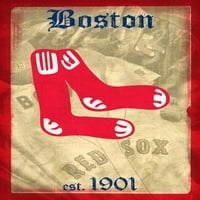 Boston Red So - Retro Logo Wall poszter, 22.375 34