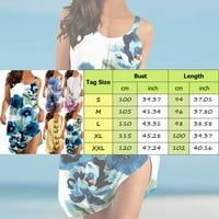 Női ruha Swing ruhák nőknek Térdig érő nők nyári alkalmi tengerparti nyaralás Kerek nyakú ujjatlan pillangó virág nyomtatási