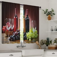Sanviglor Panel kész függöny vörösbor nyomtatott vízálló kendő ablak kezelés penész Proof Slot Top 2PS rövid függöny